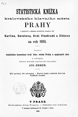 Statistická knížka Prahy, Karlína, Smíchova, Král. Vinohradů a Žižkova za rok 1885