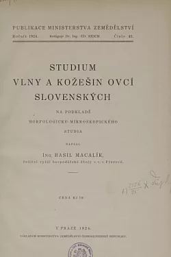 Studium vlny a kožešin ovcí slovenských