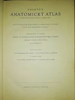 Toldtův Anatomický atlas pro studující a lékaře. Druhý díl
