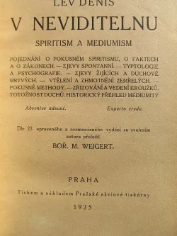 V neviditelnu - spiritism a mediumism
