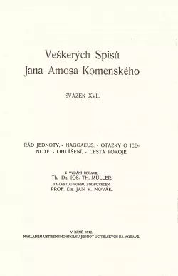 Veškeré spisy Jana Amosa Komenského XVII