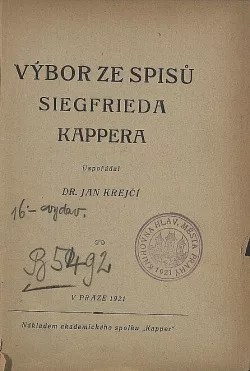 Výbor ze spisů Siegfrieda Kappera
