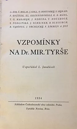 Vzpomínky na Dr. Mir. Tyrše