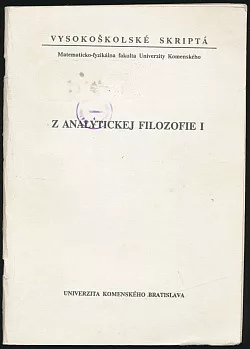 Z analytickej filozofie I.