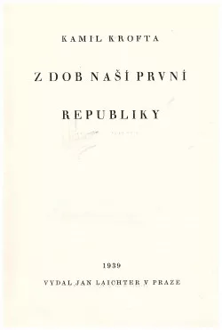 Z dob naší první republiky