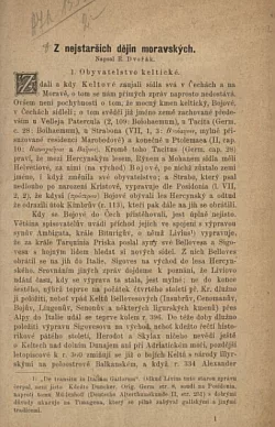 Z nejstarších dějin moravských