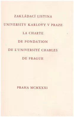 Zakládací listina University Karlovy v Praze
