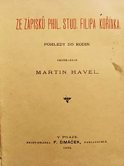 Ze zápisků phil. stud. Filipa Kořínka