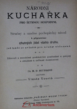 Národní kuchařka pro šetrnou hospodyni
