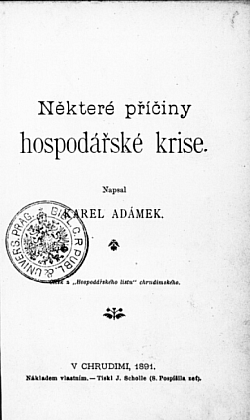 Některé příčiny hospodářské krize