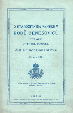 O starožitném panském rodě Benešoviců. Čásť II, O rodě pánů z Kravař