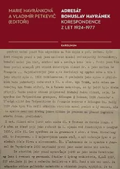 Adresát Bohuslav Havránek