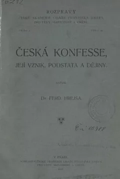 Česká konfesse, její vznik, podstata a dějiny
