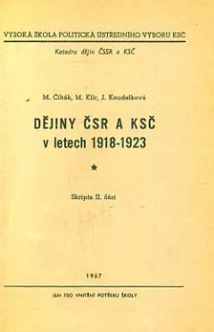 Dějiny ČSR a KSČ v letech 1918-1923: Skripta II. část