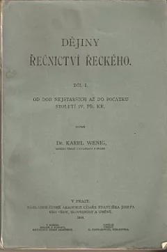 Dějiny řečnictví řeckého I.