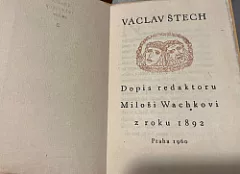 Dopis redaktoru Miloši Wachkovi z roku 1892
