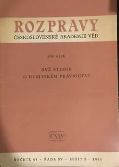 Dvě studie o husitském právnictví