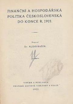 Finanční a hospodářská politika do konce roku 1921