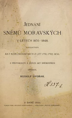 Jednání sněmů moravských v letech 1835 - 1848