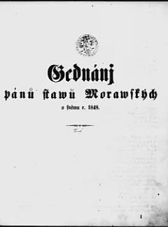 Jednání stavu pánů Moravských na sněmu 1848