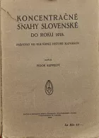 Koncentračné snahy slovenské do roku 1918: Príspevky ku kultúrnej historii Slovákov