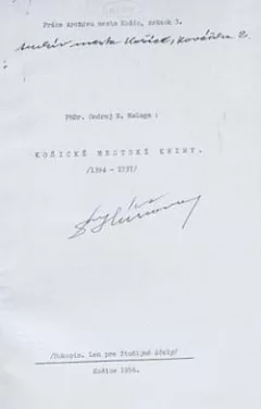 Košické mestské knihy (1394-1737)