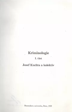 Kriminologie I.