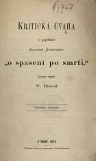 Kritická úvaha o pojednání Alfonsa Šťastného o spasení po smrti