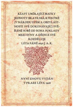 Kšaft umírající matky Jednoty bratrské