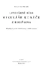 Literární dílo Mikuláše Konáče z Hodiškova