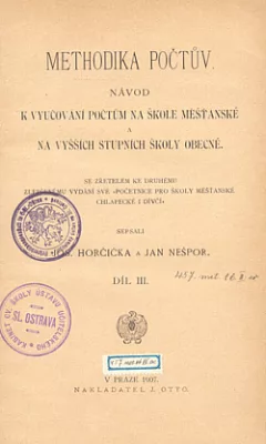 Methodika počtův III. Díl