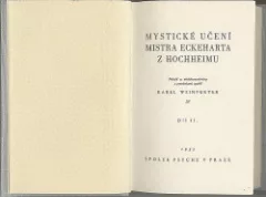 Mystická nauka Mistra Eckeharta z Hochheimu II.