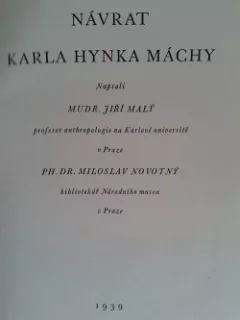 Návrat K.H.Máchy do Prahy