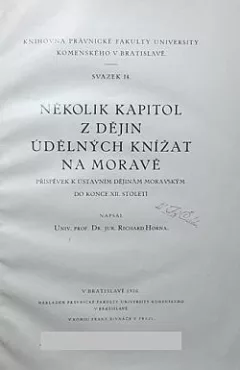 Několik kapitol z dějin údělných knížat na Moravě