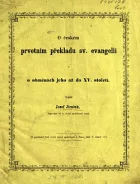 O českém prvotním překladu svatých evangelii