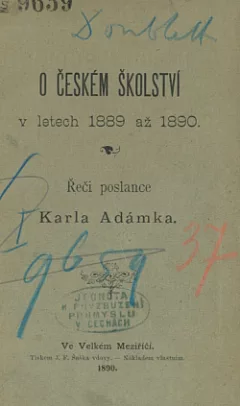 O českém školství v letech 1889 až 1890