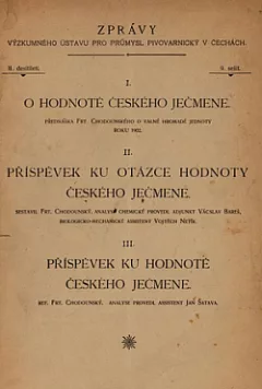O hodnotě českého ječmene