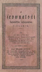 O srownalosti katolického náboženstwj s rozumem