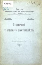 O úspornosti v průmyslu pivovarnickém