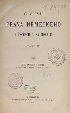 O vlivu práva německého v Čechách a na Moravě