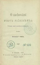 O zachování stavu rolnického: Pořada úvah sociálně-politických