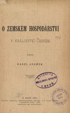 O zemském hospodářství v království Českém