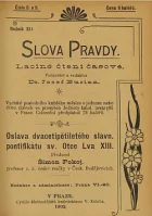 Oslava dvacetipětiletého slavn. pontifikátu sv. Otce Lva XIII.