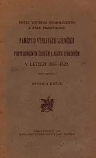 Paměti o výpravách Lisovčíků proti odbojným Čechům a jejich spojencům v letech 1619-1622