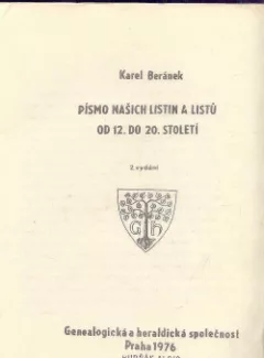 Písmo našich listin a listů od 12. do 20. století