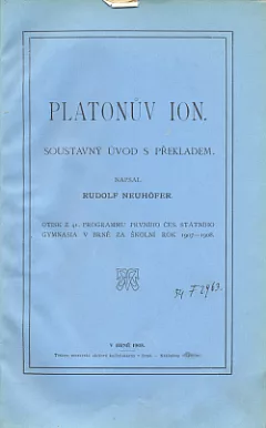 Platonův Ion soustavný úvod s překladem