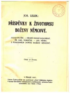 Příspěvky k životopisu Boženy Němcové
