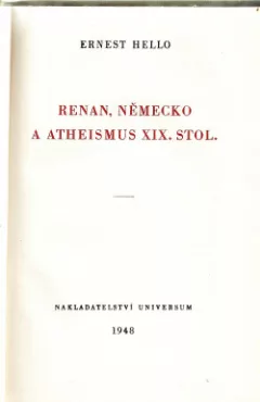 Renan, Německo a atheismus XIX. stol.
