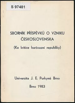 Sborník příspěvků o vzniku Československa