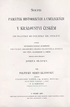 Soupis památek historických a uměleckých v politickém okresu Klatovském